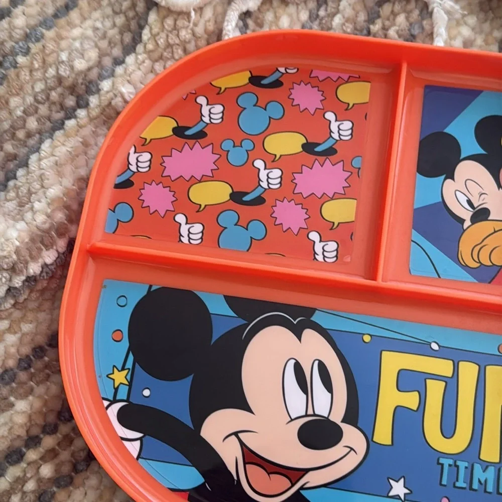 Disney Characters Double Sided Toddler Plate Mickey Goofy Pluto 8x7